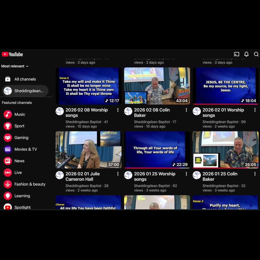 Click here for Sheddingdean YouTube channel